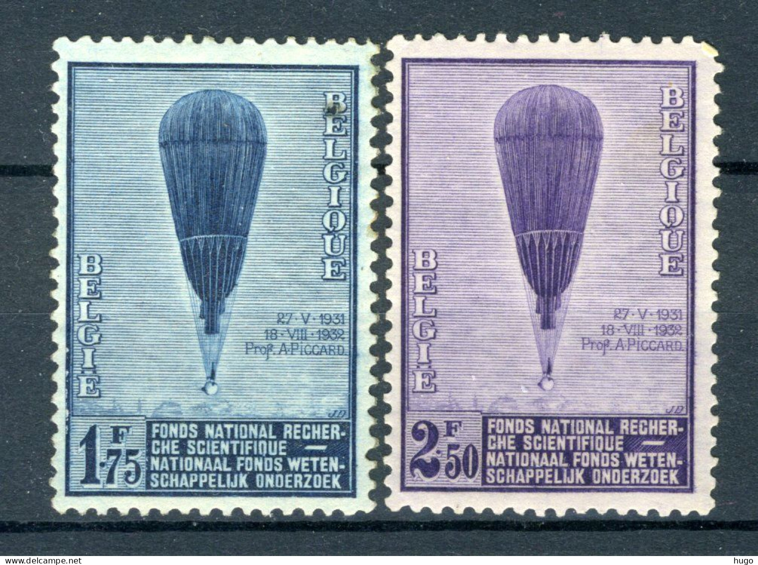 (B) 354/355 MH 1932 - Ballon Piccard - Neufs