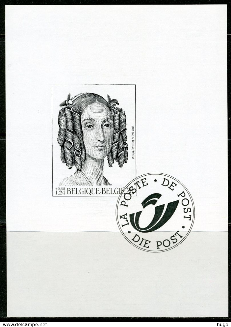 (B) Zwart Wit Velletje 2001  - GCA6 Koningin Louisa-Maria  (2970) - Feuillets N&B Offerts Par La Poste [ZN & GC]