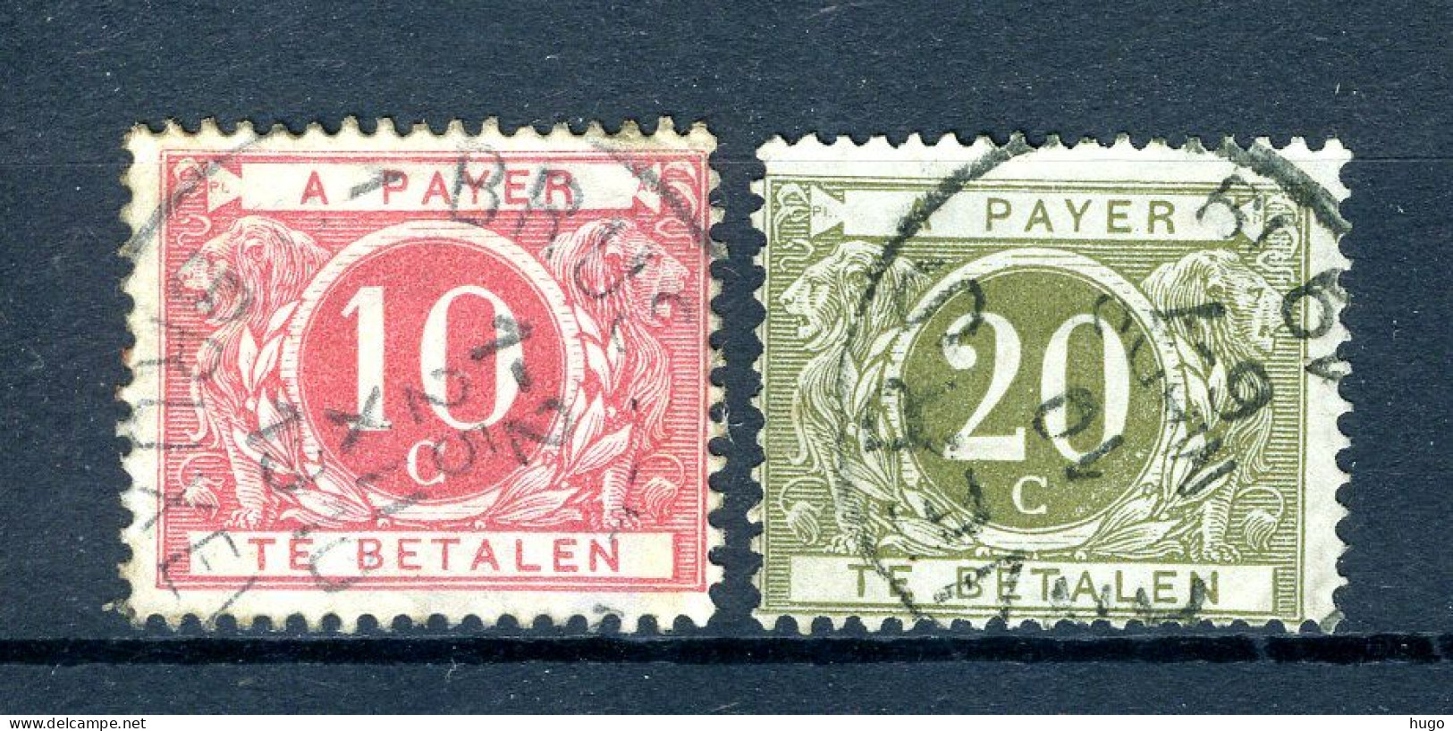 (B) TX5/6 Gestempeld 1895 - Cijfer In Cirkel Op Gekleurde Achtergrond - 6 - Stamps