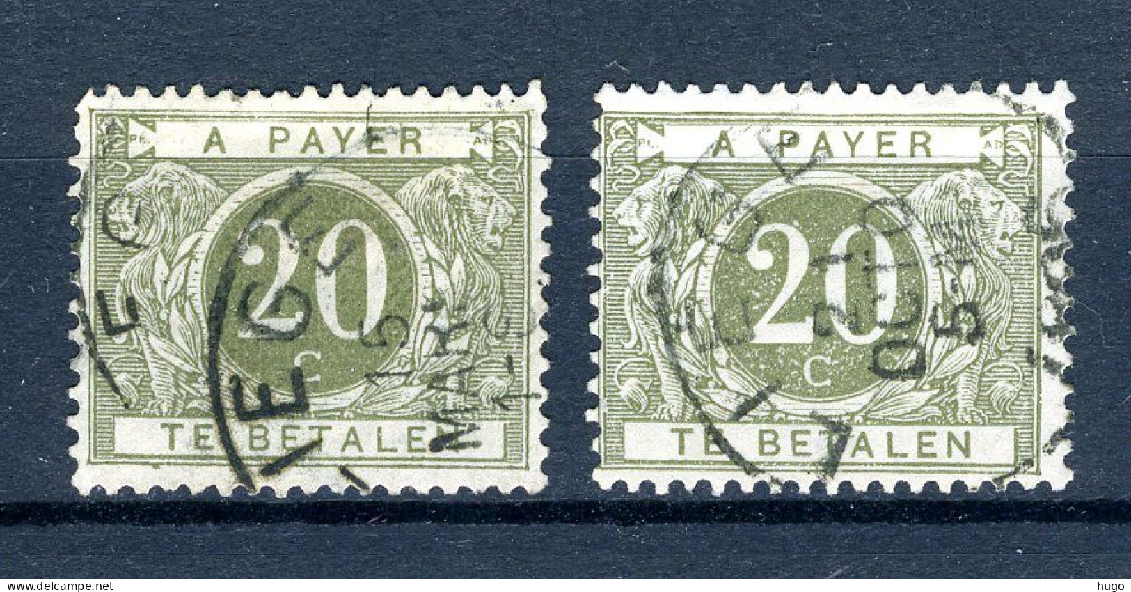 (B) TX6 Gestempeld 1895 - Cijfer In Cirkel Op Gekleurde Achtergrond (2 St.) - Stamps