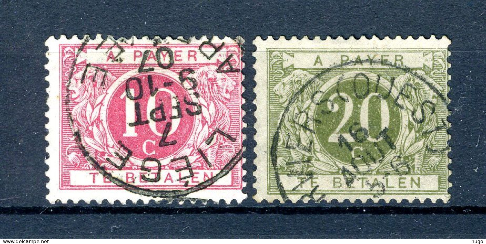 (B) TX5/6 Gestempeld 1895 - Cijfer In Cirkel Op Gekleurde Achtergrond - 2 - Briefmarken