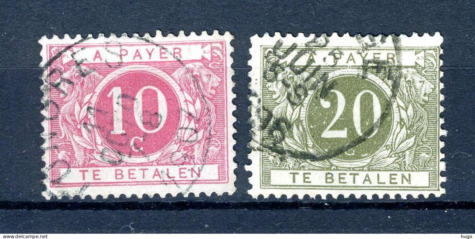 (B) TX5/6 Gestempeld 1895 - Cijfer In Cirkel Op Gekleurde Achtergrond  - Stamps