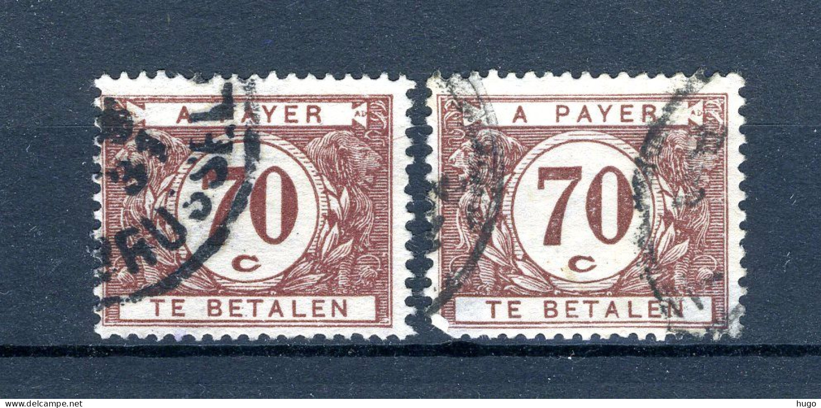 (B) TX41 Gestempeld 1922 - Dik Gekleurd Cijfer Op Witte Achtergrond (2 St.) - Stamps