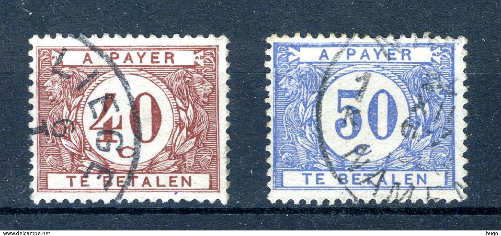 (B) TX37/38 Gestempeld 1922 - Dik Gekleurd Cijfer Op Witte Achtergrond  - Timbres