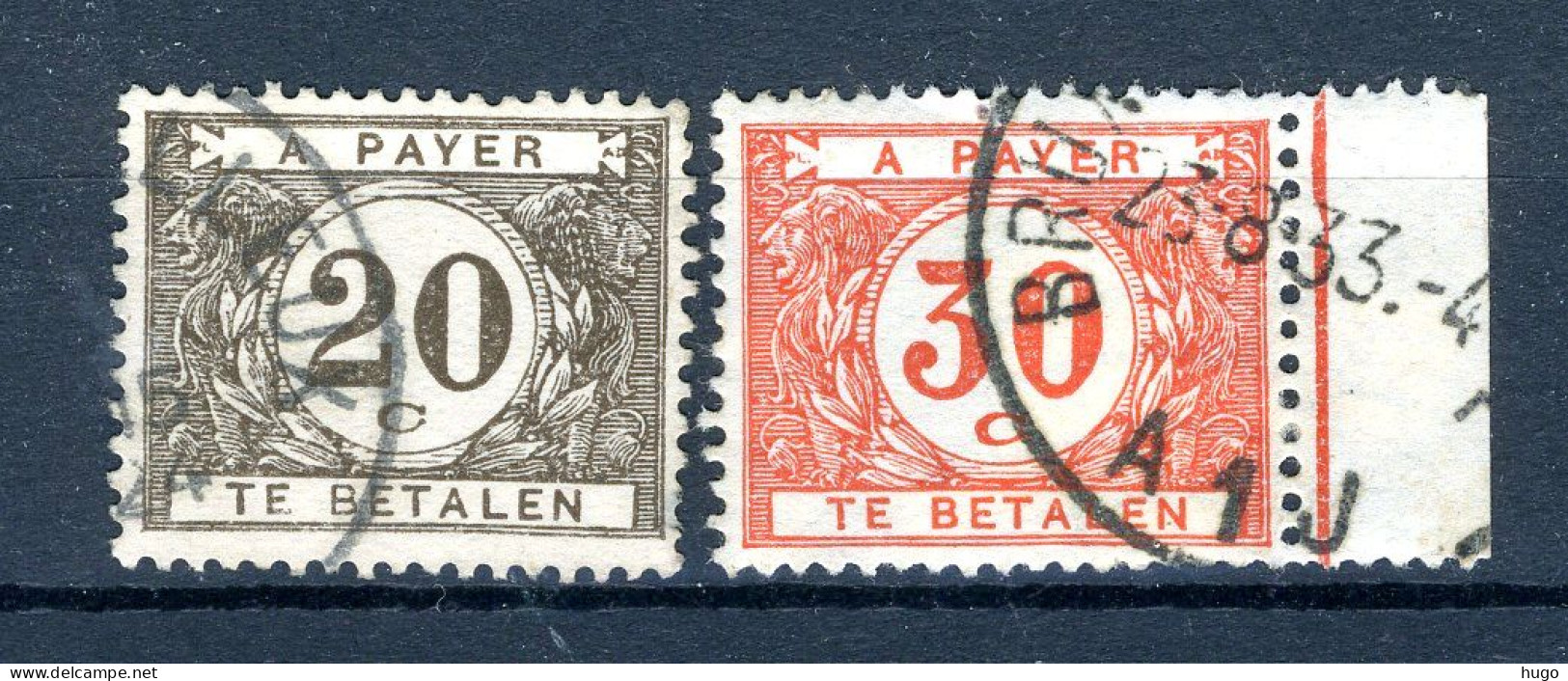 (B) TX34/35 Gestempeld 1922 - Dik Gekleurd Cijfer Op Witte Achtergrond - 6 - Stamps