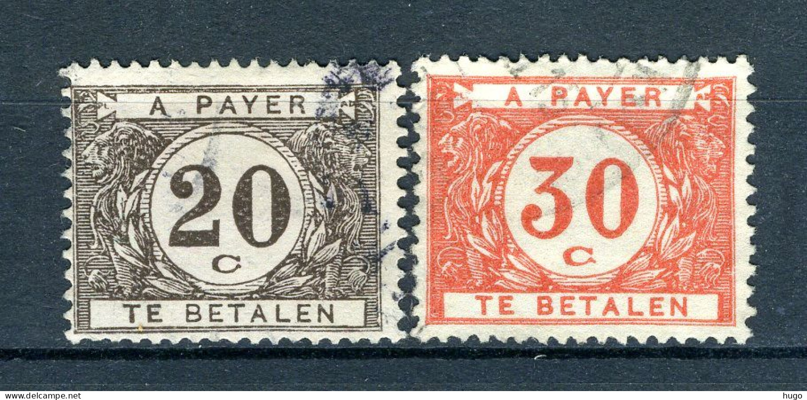 (B) TX34/35 Gestempeld 1922 - Dik Gekleurd Cijfer Op Witte Achtergrond - 3 - Timbres