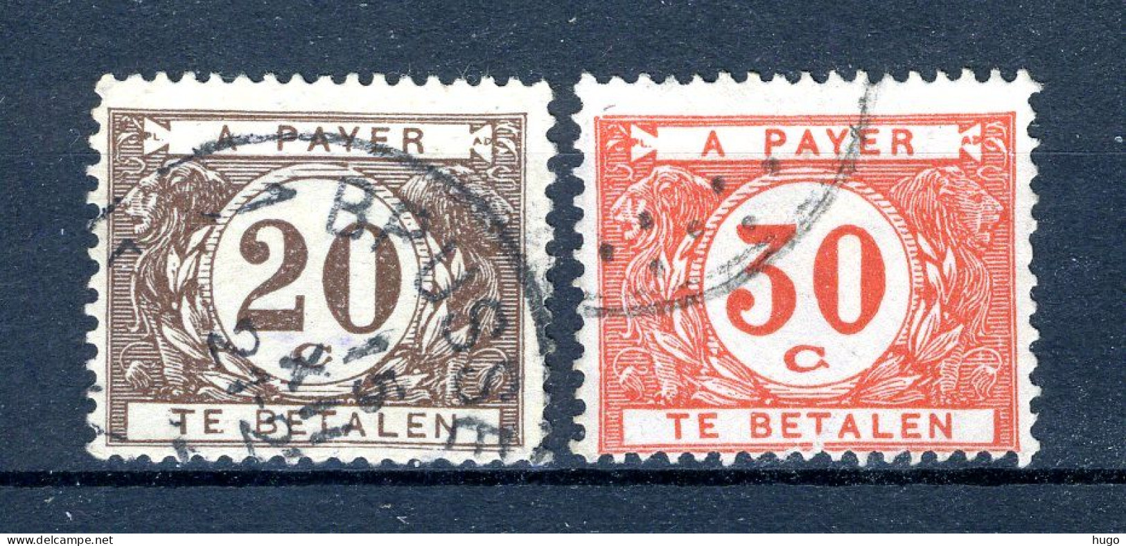 (B) TX34/35 Gestempeld 1922 - Dik Gekleurd Cijfer Op Witte Achtergrond  - Timbres