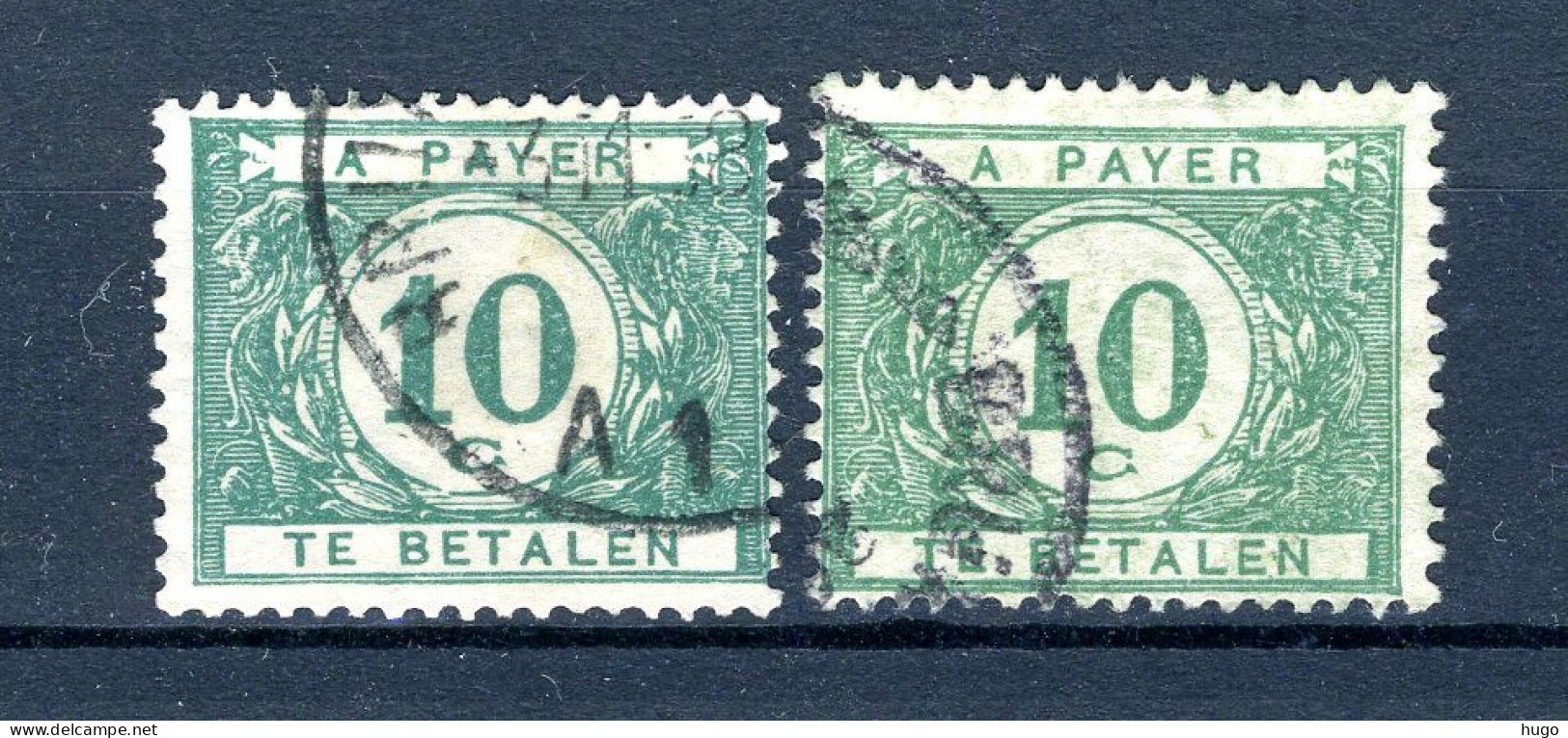 (B) TX33 Gestempeld 1922 - Dik Gekleurd Cijfer Op Witte Achtergrond (2 St.) - Stamps
