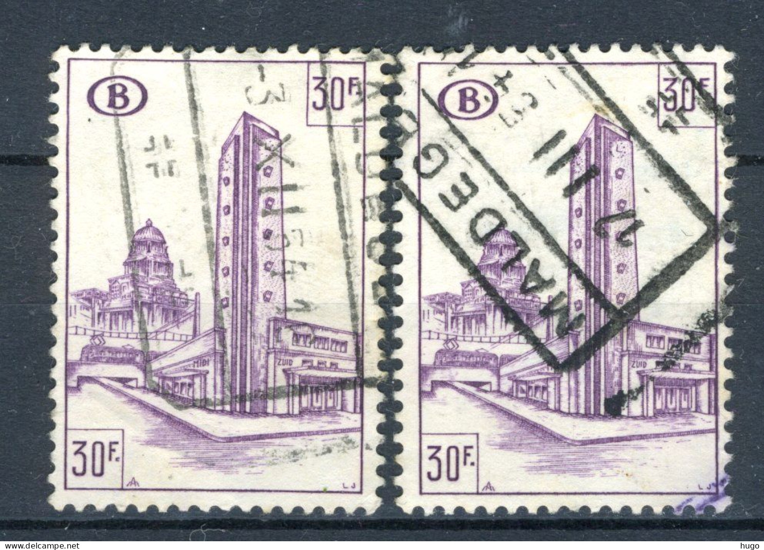 (B) TR349 Gestempeld 1953 - Noord Zuid Verbinding Brussel (2 Stuks) - 5 - Oblitérés