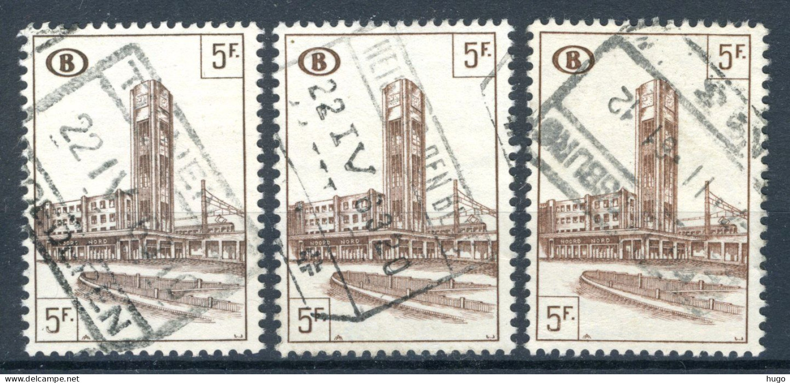 (B) TR340 Gestempeld 1953 - Noord Zuid Verbinding Brussel (3 Stuks) - 4 - Usados