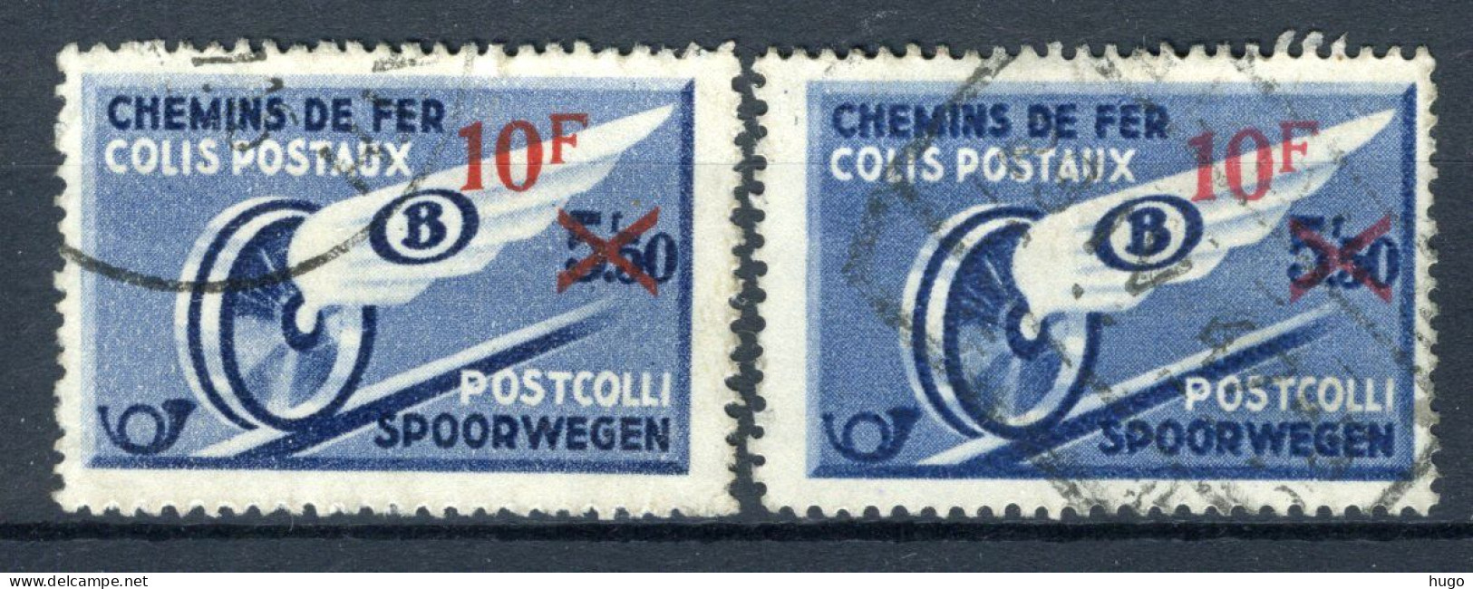 (B) TR292 Gestempeld 1946 - Gevleugeld Wiel Met Rode Opdruk (2 Stuks) - 3 - Oblitérés