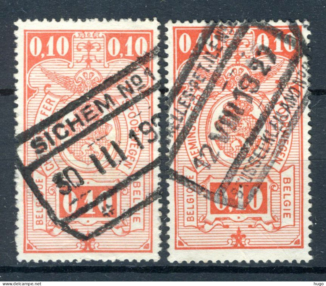 (B) TR136 Gestempeld 1923 - Rijkswapen (2 Stuks) - 1 - Used