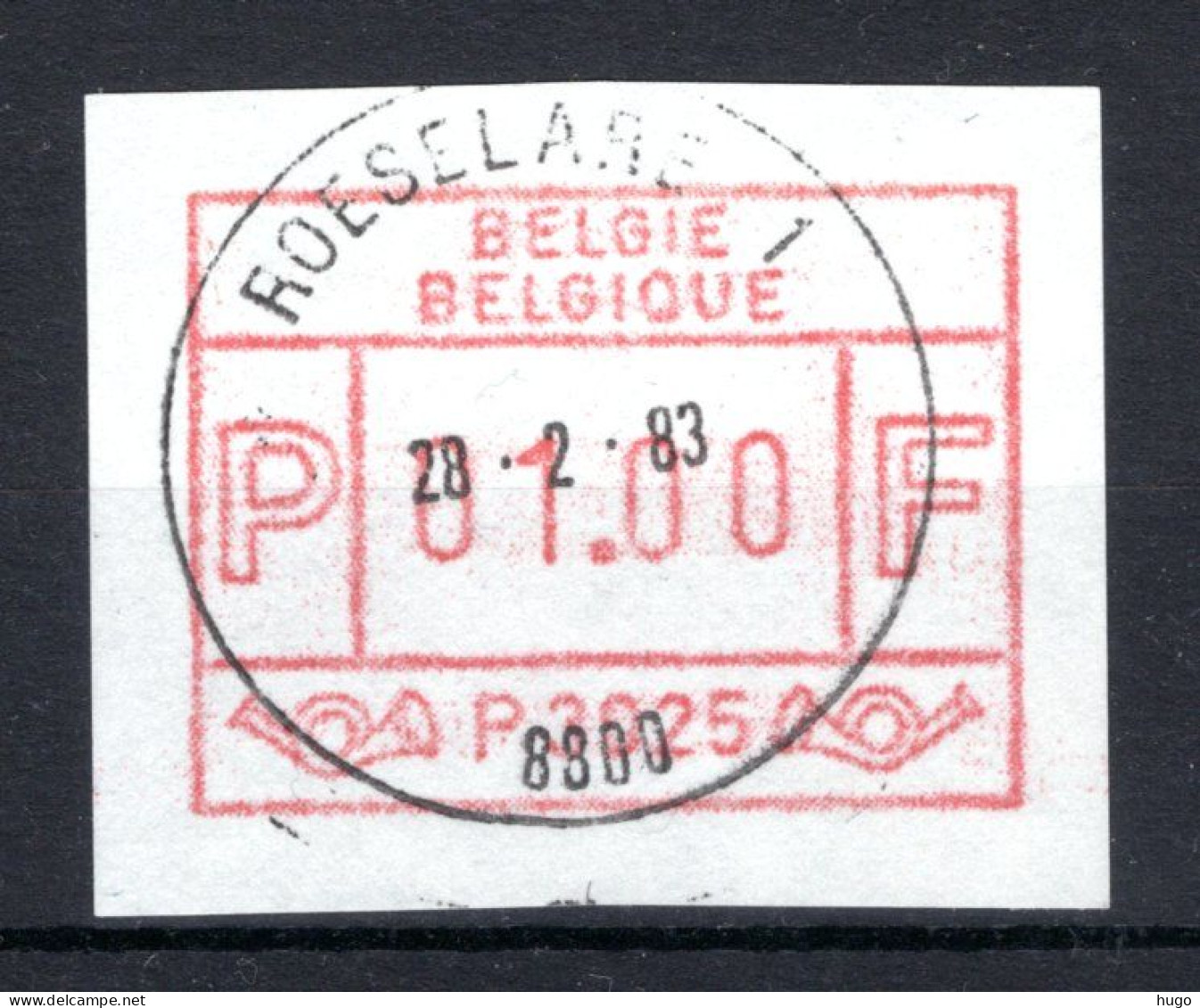 ATM 25A FDC 1983 Type II - Roeselare 1 - Postfris