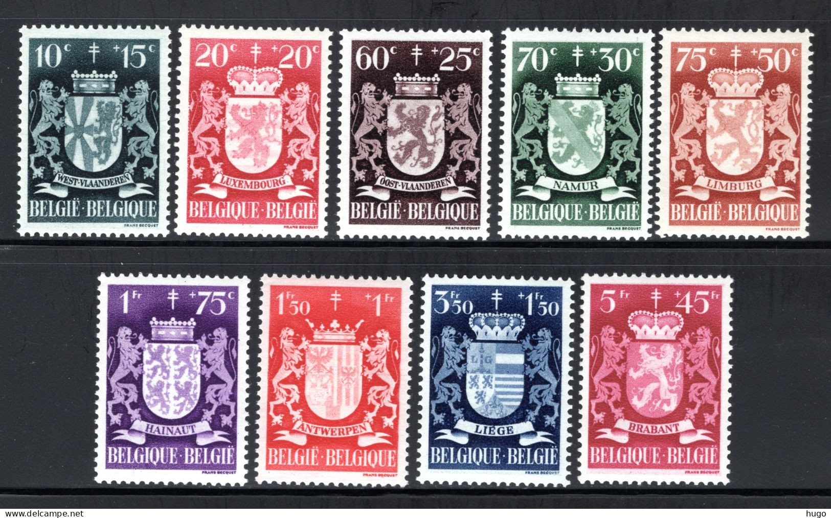 716/724 MNH 1945 - Wapenschilden Van De Negen Belgische Provincies. - Unused Stamps