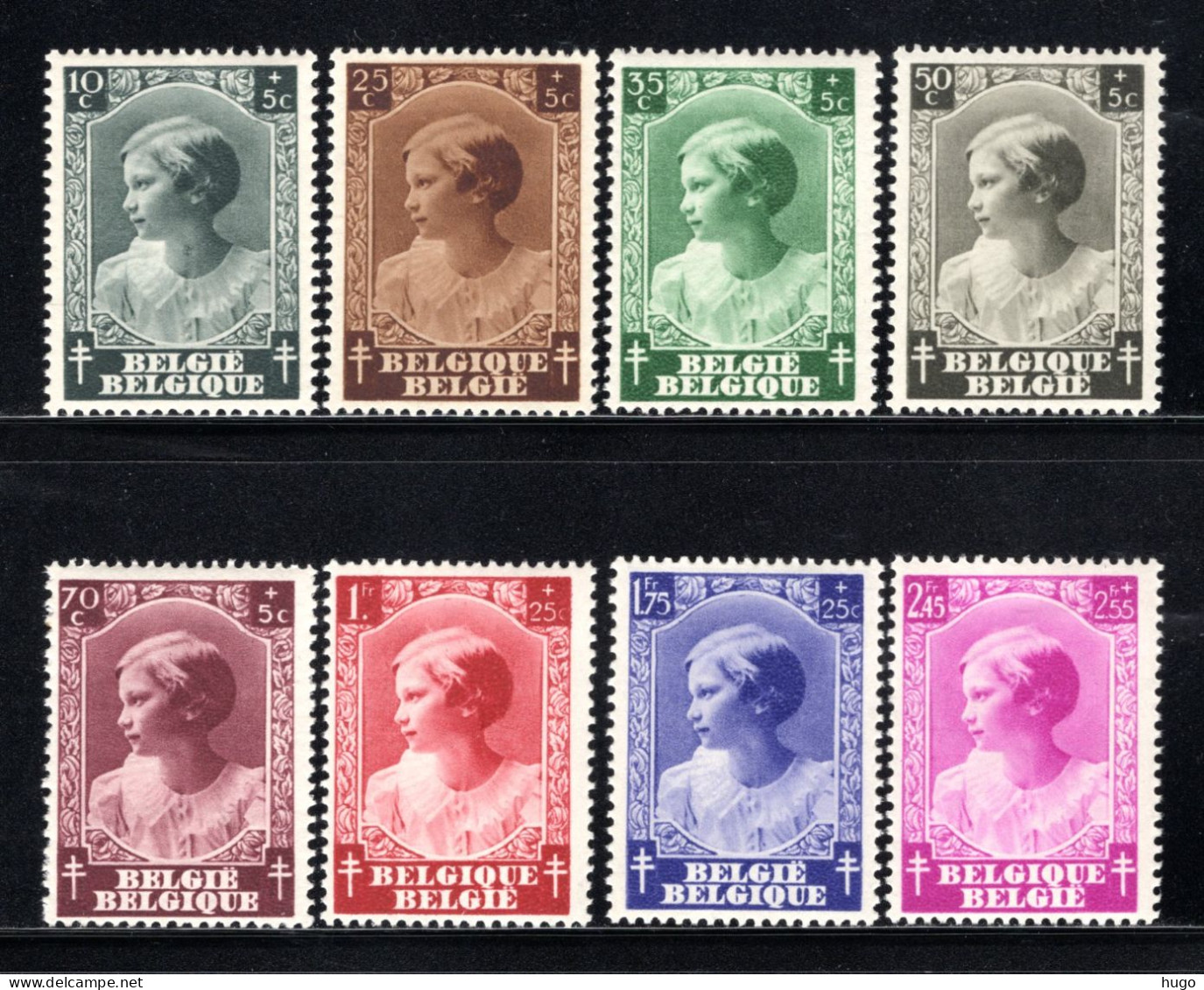 458/465 MNH 1937 - Prinses Joséphine-Charlotte - Unused Stamps