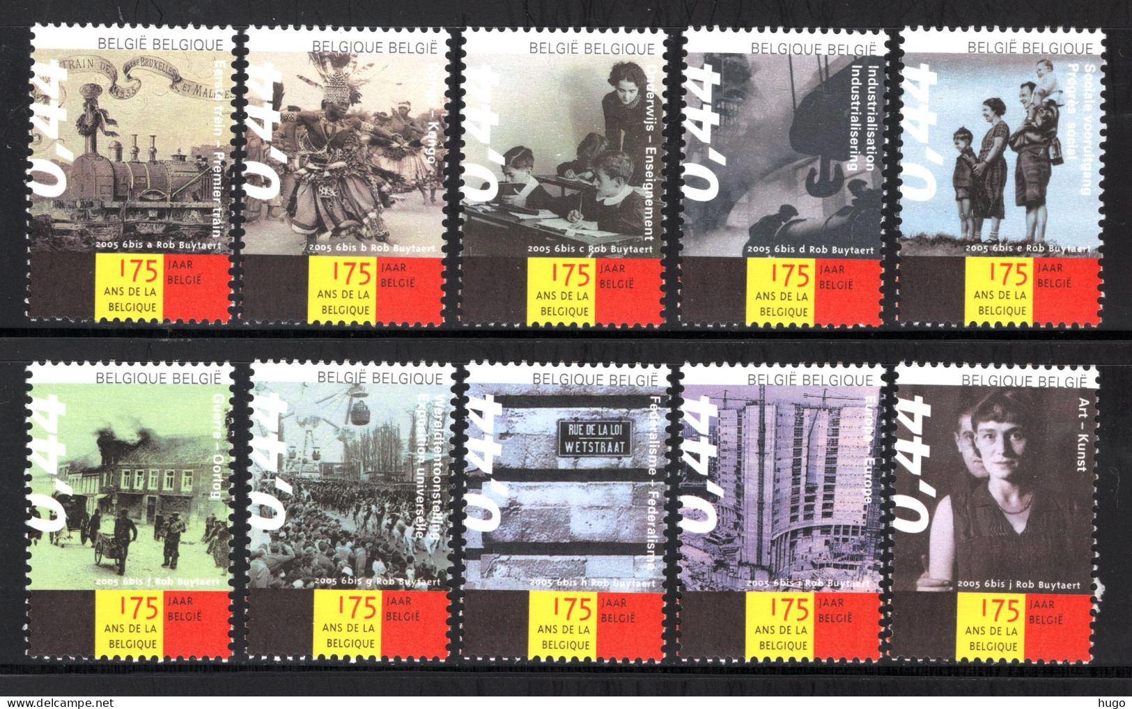 3357/3366 MNH 2005 - 175 Jaar België. - Unused Stamps