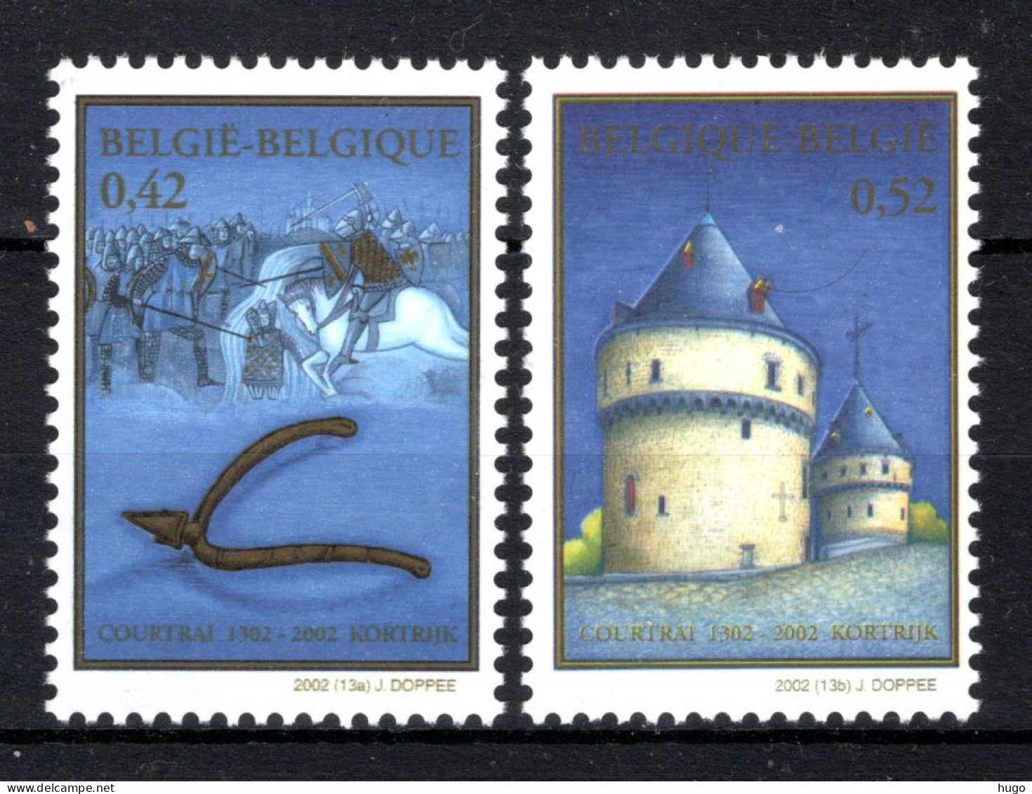 3088/3089 MNH** 2002 - 700 Jaar Guldensporenslag In Kortrijk - Ongebruikt