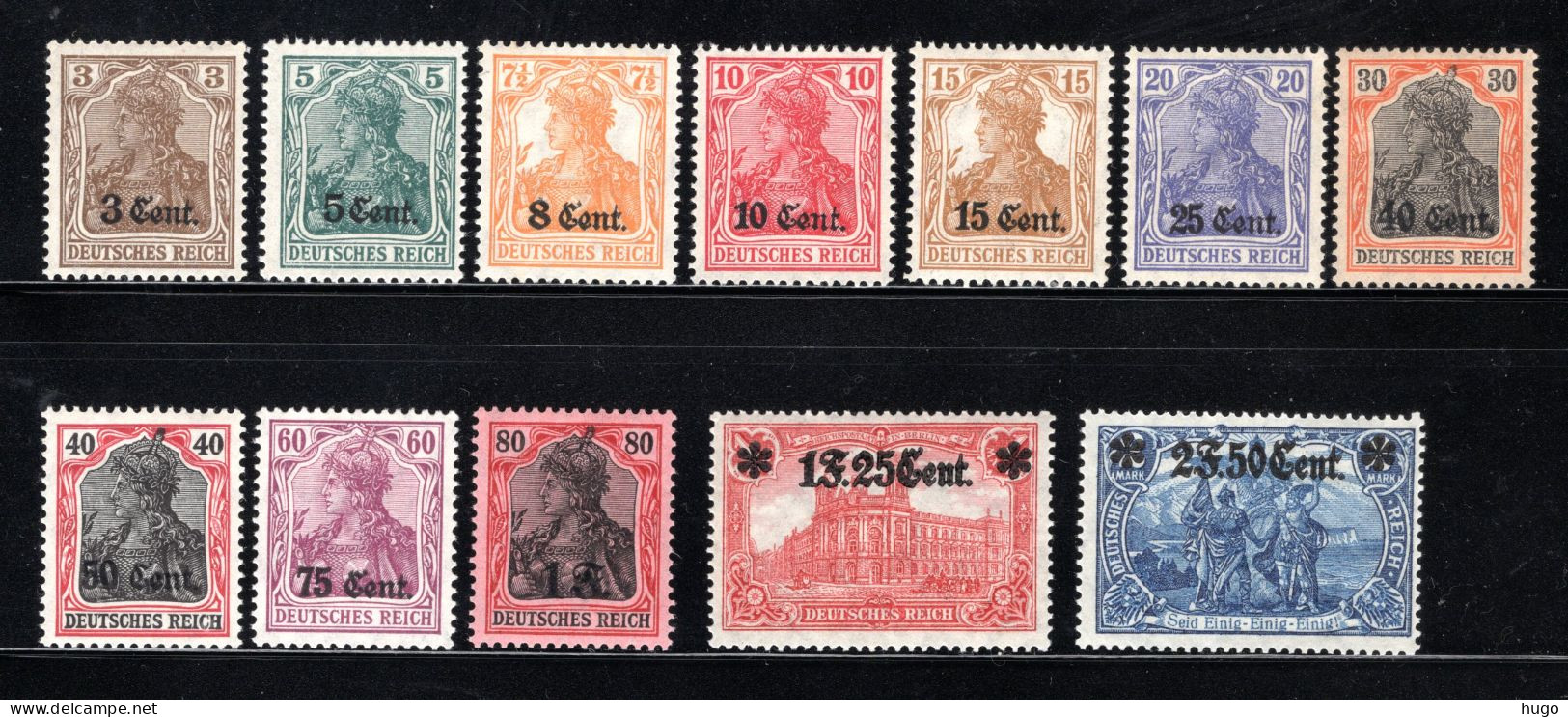 OC26/37 MNH 1916 - Etappegebied Met Opdruk Cent Of F - OC26/37 Zonas Iniciales