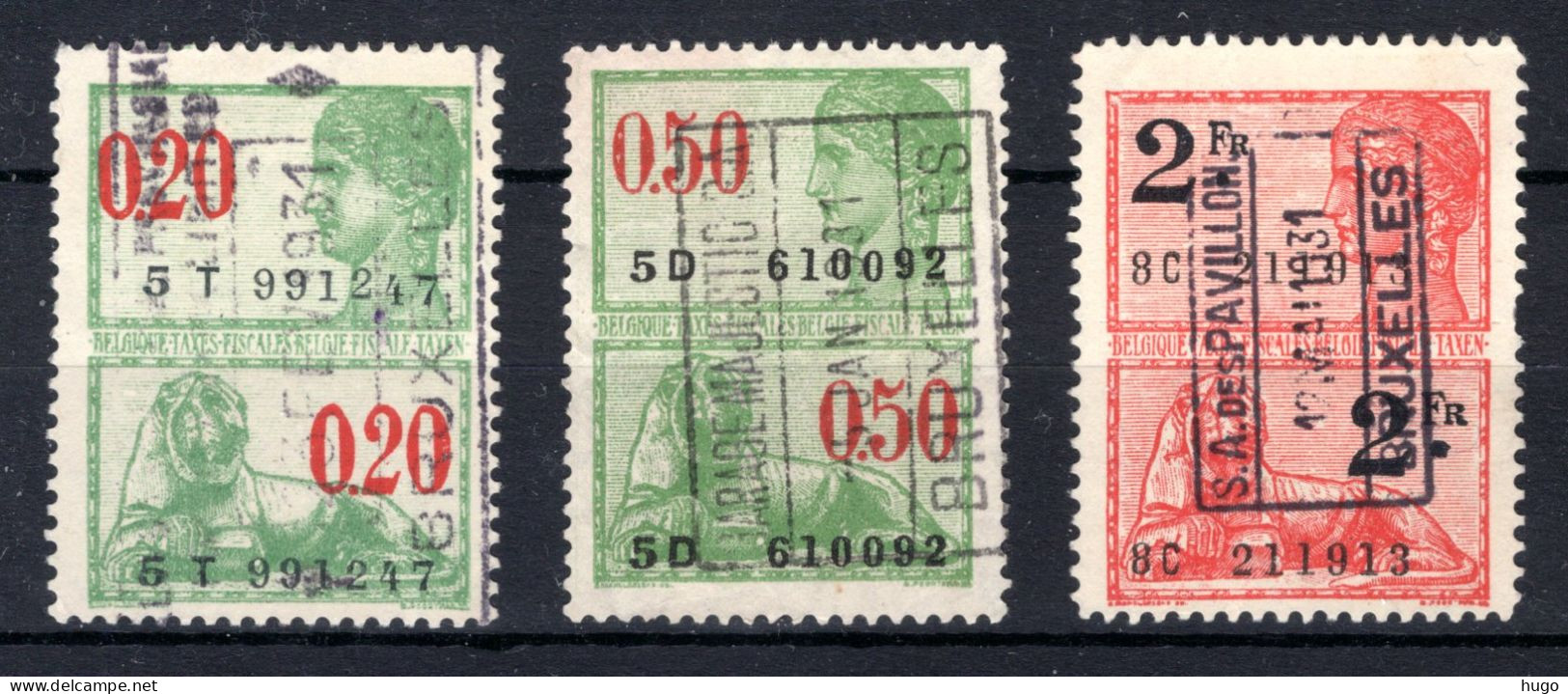Fiscale Zegel 1929 - 0,20-0,50-2 Fr - Stamps