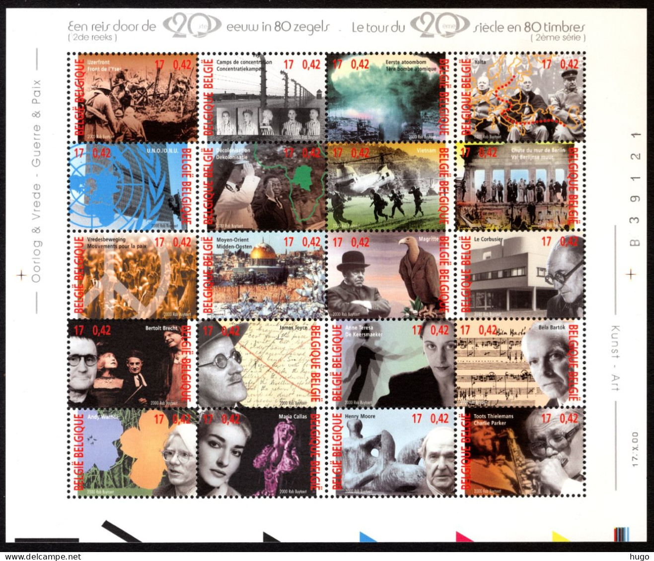 BL87 MNH** 2000 - Een Reis Door De 20ste Eeuw In 80 Zegels, Deel 2 - 1961-2001