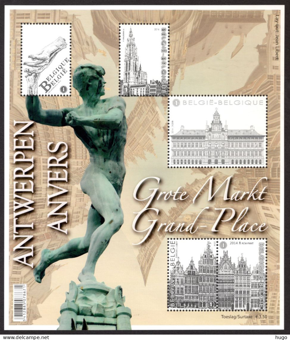 BL219 MNH 2014 - De Antwerpse Grote Markt -1 - 2002-… (€)