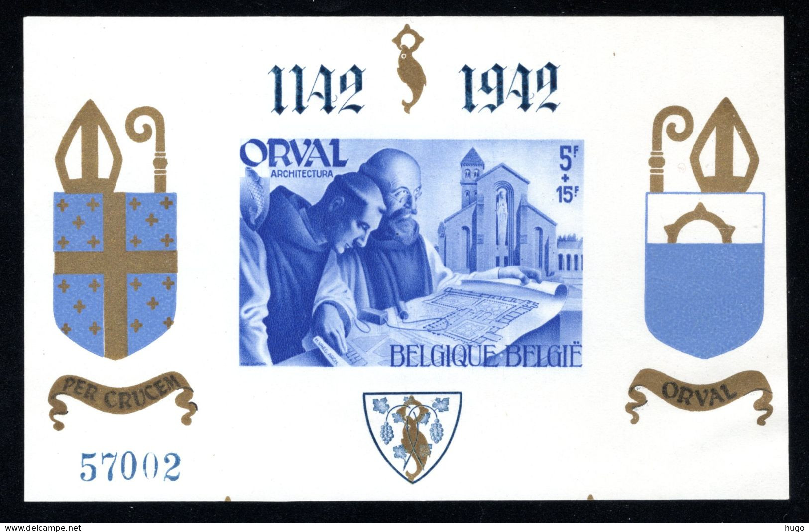 BL21 MNH 1942 - Gotische Cijfers Blauwe Opdruk Ongetand Genummerd - 1924-1960