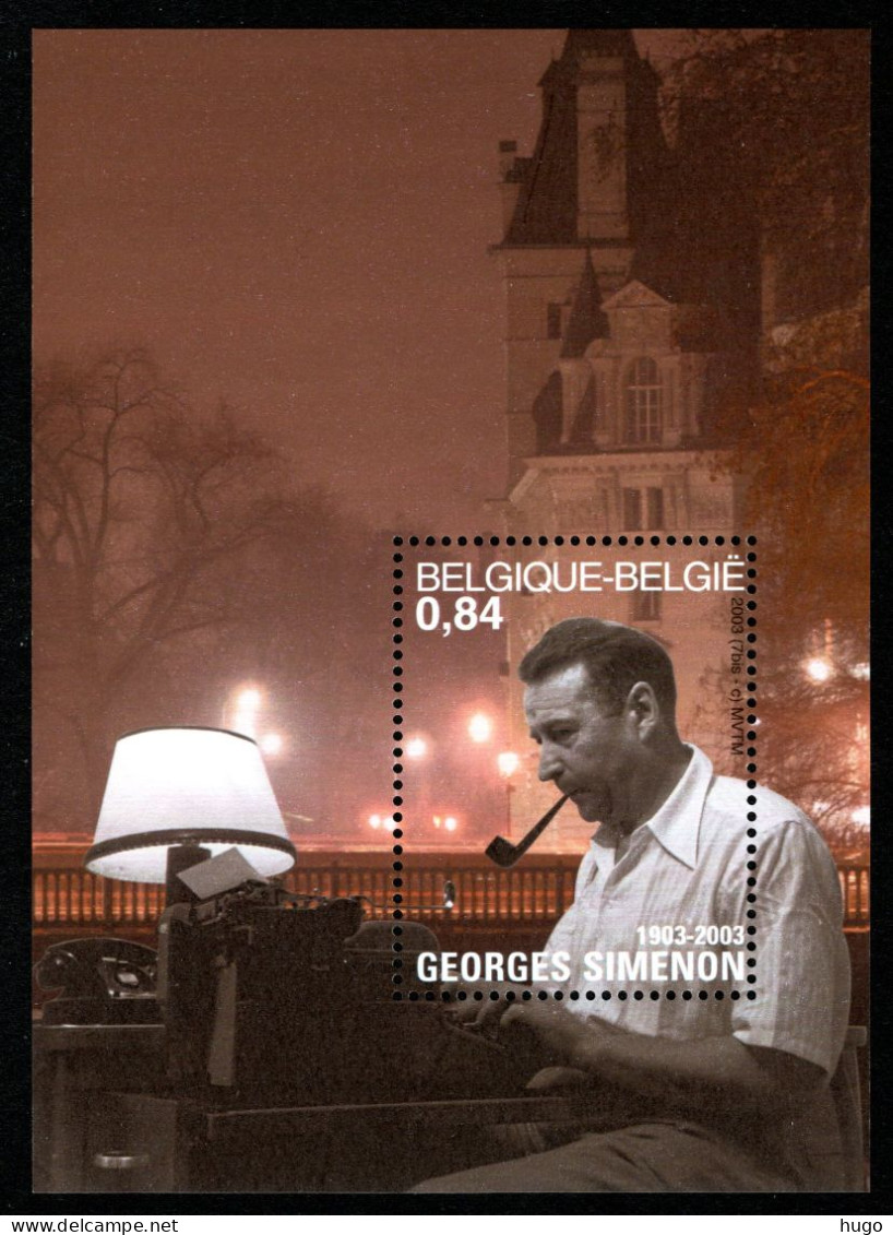 BL103 MNH** 2003 - Georges Simenon ( 1903-1989 ) Schrijver - 2002-… (€)