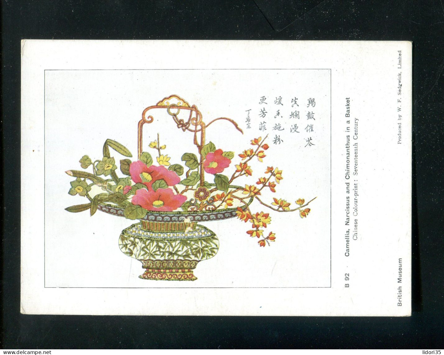 "CHINESE COLOUR-PRINT" Aelterer Druck (British-Museum), 15x10 Cm (L2032) - Autres & Non Classés