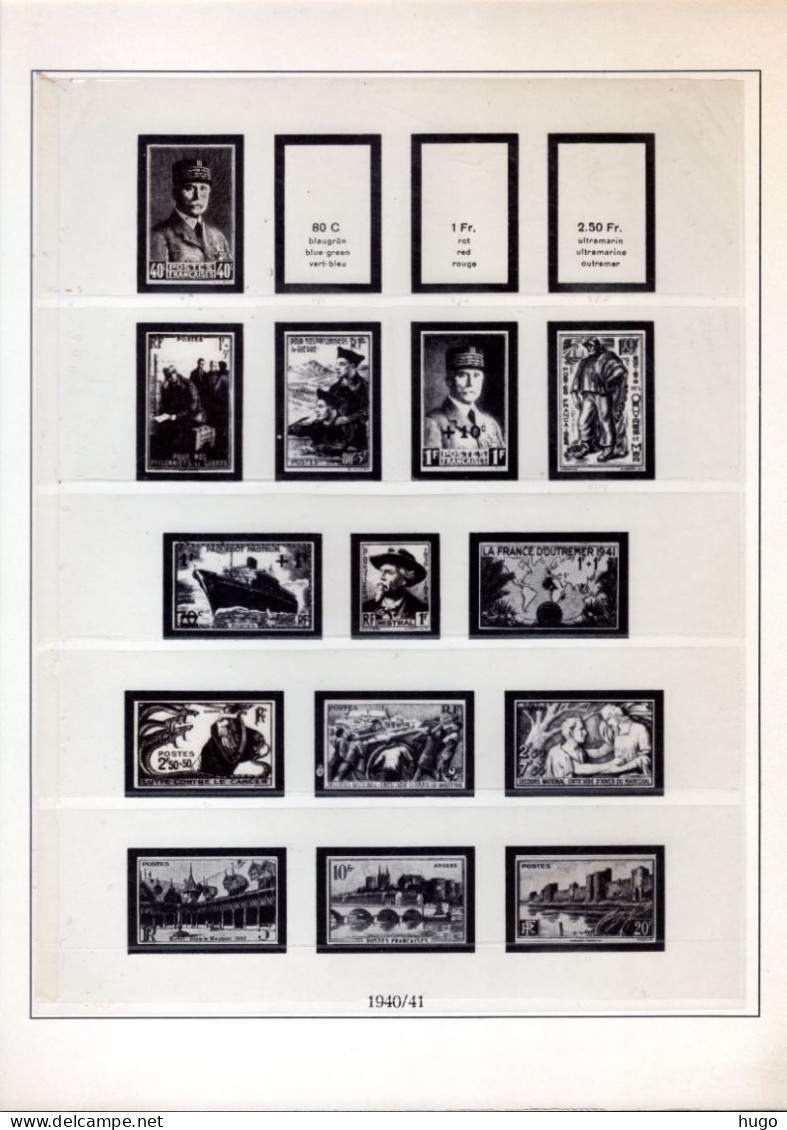 LINDNER FRANCE - ILLUSTRATED ALBUM PAGES YEAR 1940-1944 - Pré-Imprimés