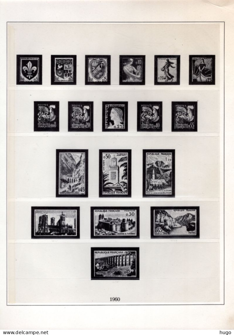 LINDNER FRANCE - ILLUSTRATED ALBUM PAGES YEAR 1960-1971, INCL. RING BINDER - Bindwerk Met Pagina's