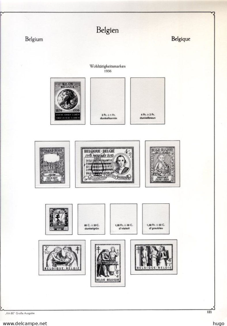 KABE BELGIE - ILLUSTRATED ALBUM PAGES YEAR 1950-1956 Incl. Casette - Reliures Et Feuilles
