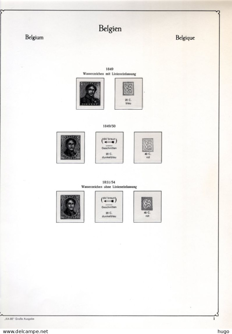 KABE BELGIE - ILLUSTRATED ALBUM PAGES YEAR 1849-1933 Incl. Casette - Komplettalben