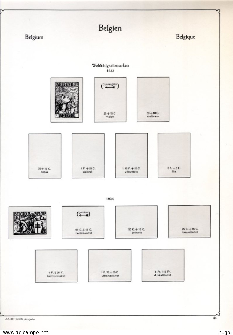KABE BELGIE - ILLUSTRATED ALBUM PAGES YEAR 1933-1949 Incl. Casette - Komplettalben