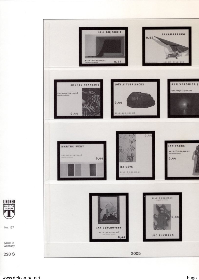 LINDNER BELGIE - ILLUSTRATED ALBUM PAGES YEAR 2002-2005, INCL. RING BINDER - Pré-Imprimés