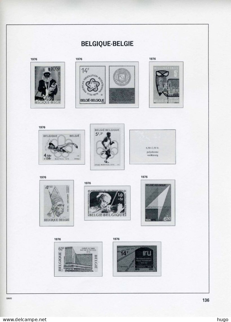 DAVO Luxe Bladen BELGIE 1976-1993  Bladen 136-207, B33-B51, CN1-CN4/CN6 - Pre-printed Pages