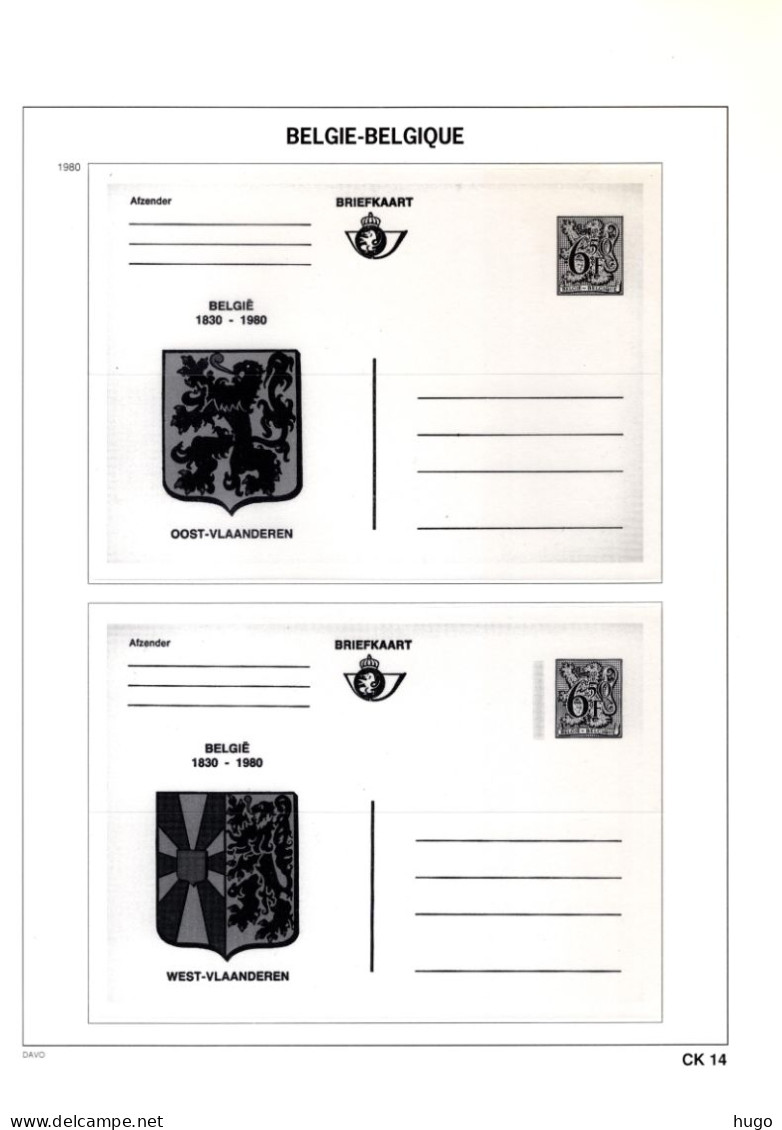 DAVO BELGIE Luxe Band SPECIALE BRIEFKAARTEN 1971-2009 (CK1-CK99) - Cartes Postales 1951-..