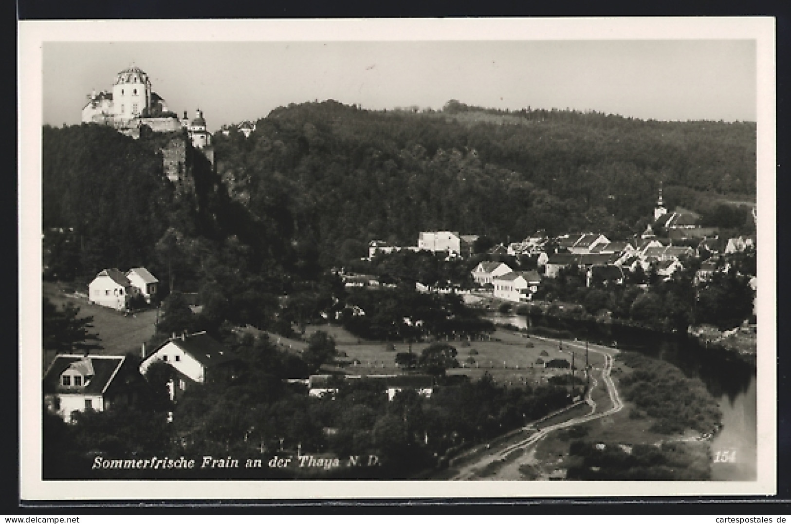 AK Frain A.d. Thaya, Ortsansicht Mit Der Kirche Und Dem Schloss  - Czech Republic