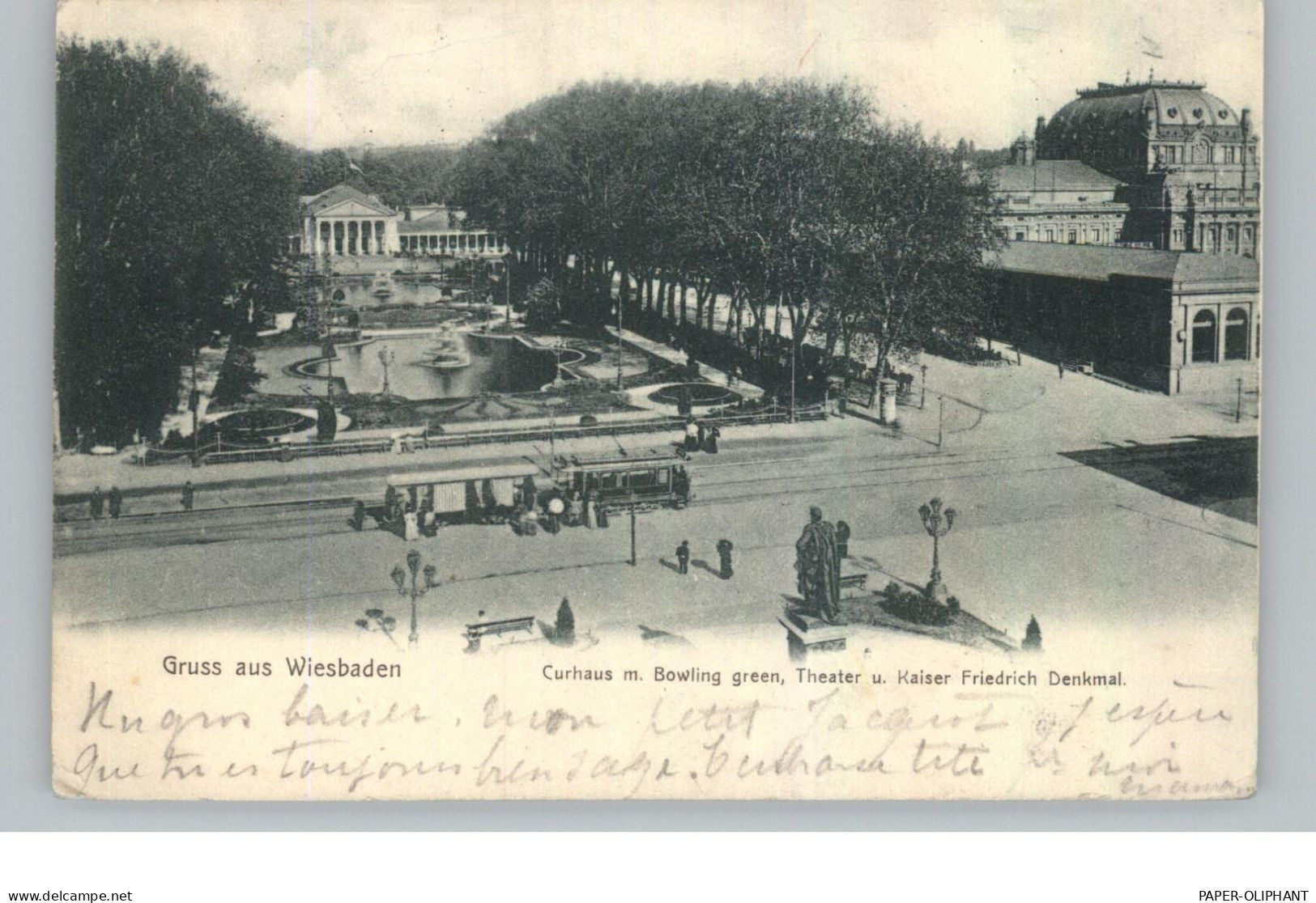 6200 WIESBADEN, Kurhaus Mit Bowling Green, Theater, Kaiser Wilhelm Denkmal, Verlag Boogaart, 1903 - Wiesbaden