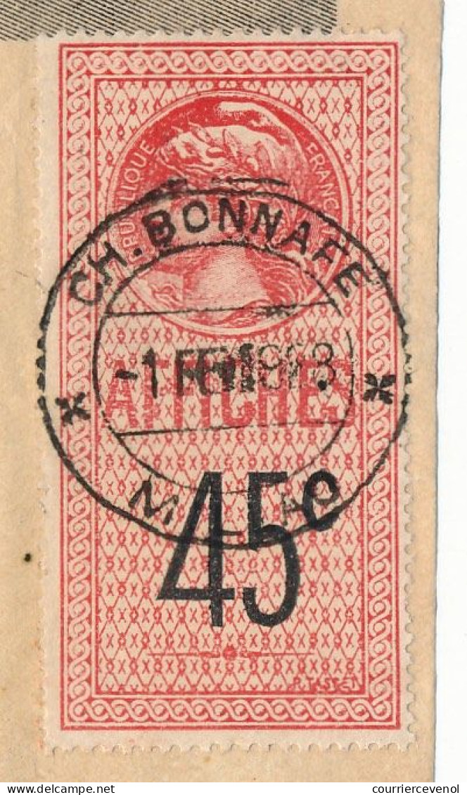 FRANCE - Traite Laboratoire Pharmaceutique Ch Bonnafé (MILLAU Aveyron) - 45c Afiches - 1928 - Covers & Documents