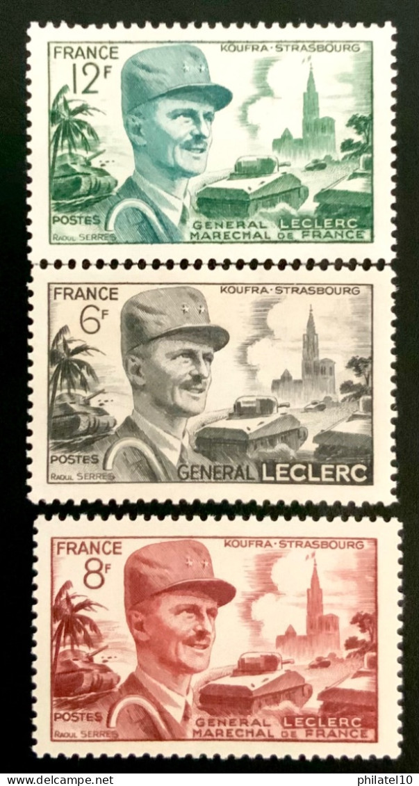 1948  FRANCE / 53 / 54 N 815 / 942 / 984 - GENERAL LECLERC  MARÉCHAL DE FRANCE - NEUF** - Unused Stamps