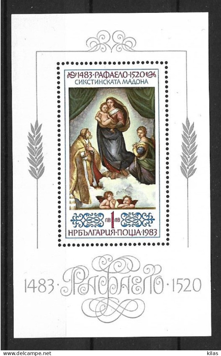 BULGARIA 1983 500TH ANNIVERSARY OF RAPHAEL'S BIRTH MNH - Religion