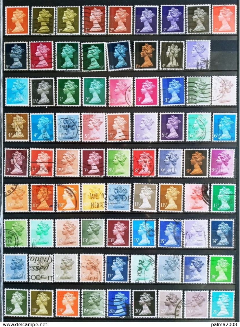 INGLATERRA - IVERT LOTE 157 SELLOS BASICOS USADOS - LOS DE LAS 2 FOTOS - Used Stamps