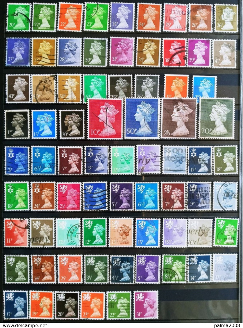 INGLATERRA - IVERT LOTE 157 SELLOS BASICOS USADOS - LOS DE LAS 2 FOTOS - Used Stamps