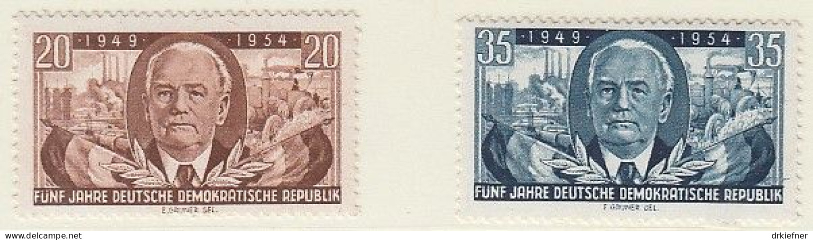 DDR  443-444, Postfrisch **, 5 Jahre DDR, 1954 - Unused Stamps