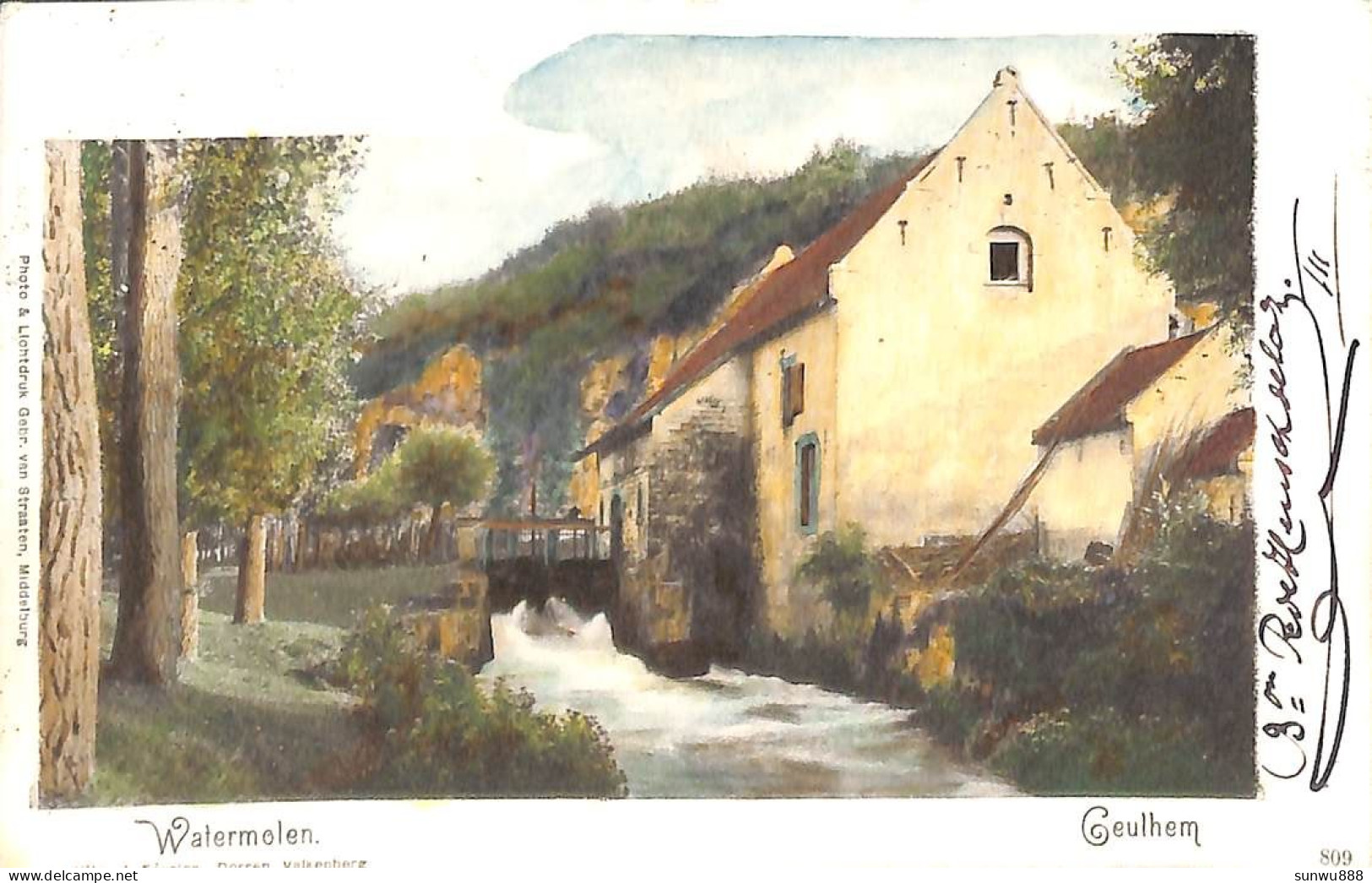 Geulhem - Watermolen (gekleurd  Uitg. J Février 1904) - Other & Unclassified
