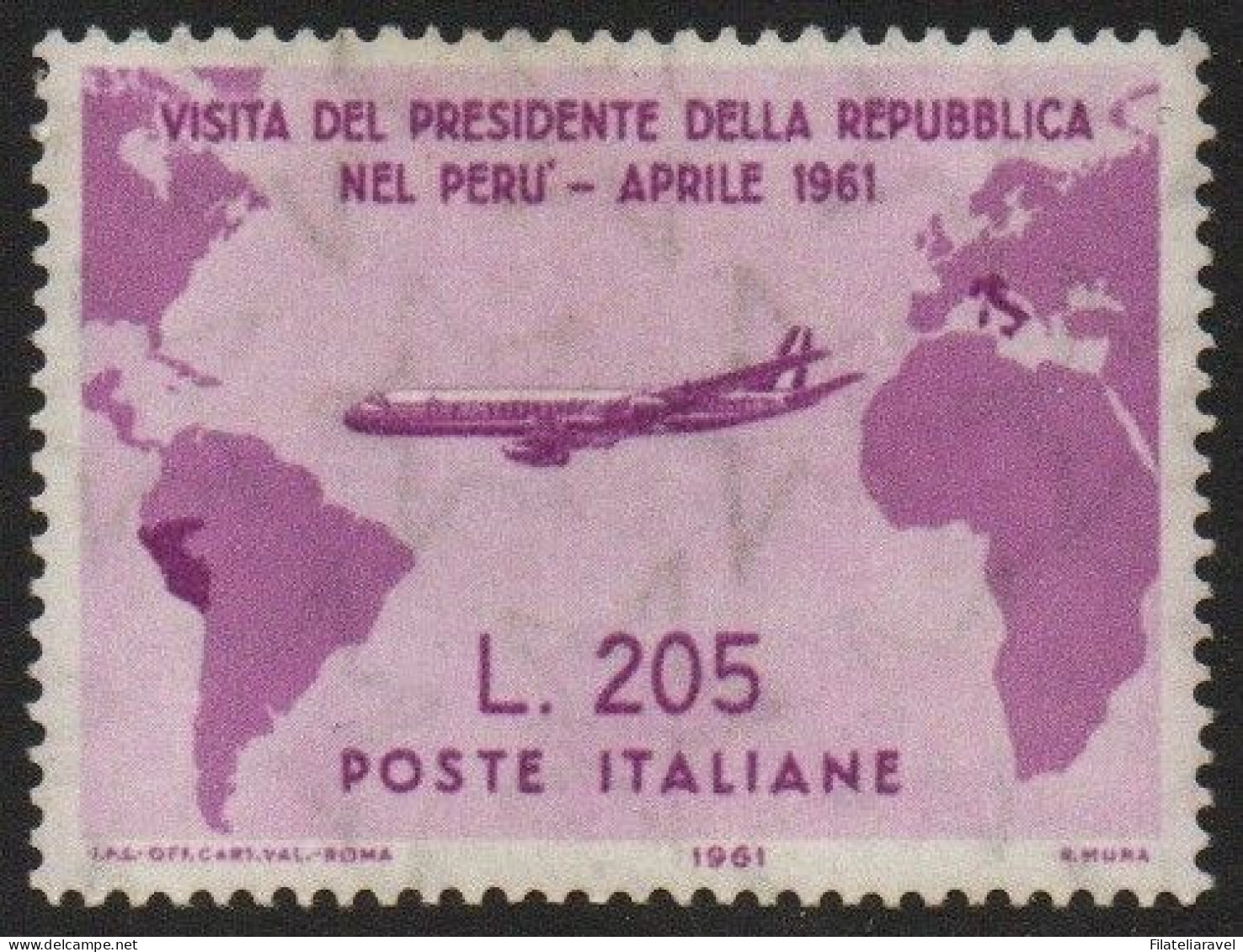 ITALIA REPUBBLICA - 1961 GRONCHI ROSA 205 Lire Rosa-lilla,gomma Ingiallita. I 3 Valori Complementari Sono Gomma Integra. - 1961-70: Nieuw/plakker