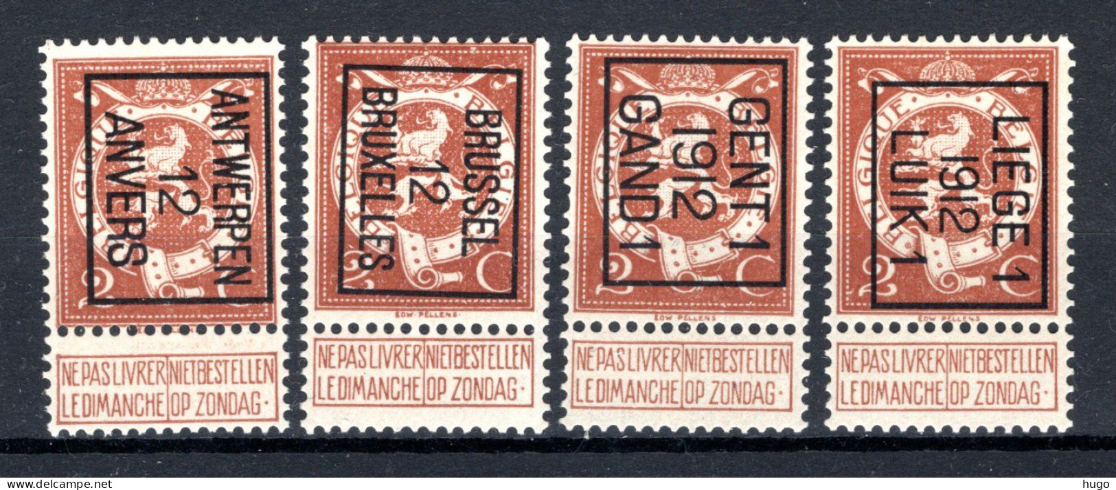 PRE032B/035B MNH** 1912 - Typos 1912-14 (Lion)