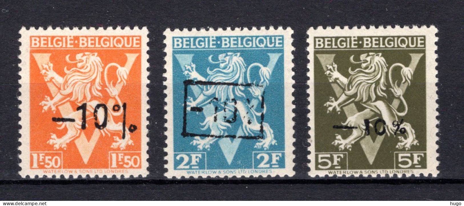 724K/724M MNH** 1946 - Heraldieke Leeuw België - Belgique - Sot  - 1946 -10%
