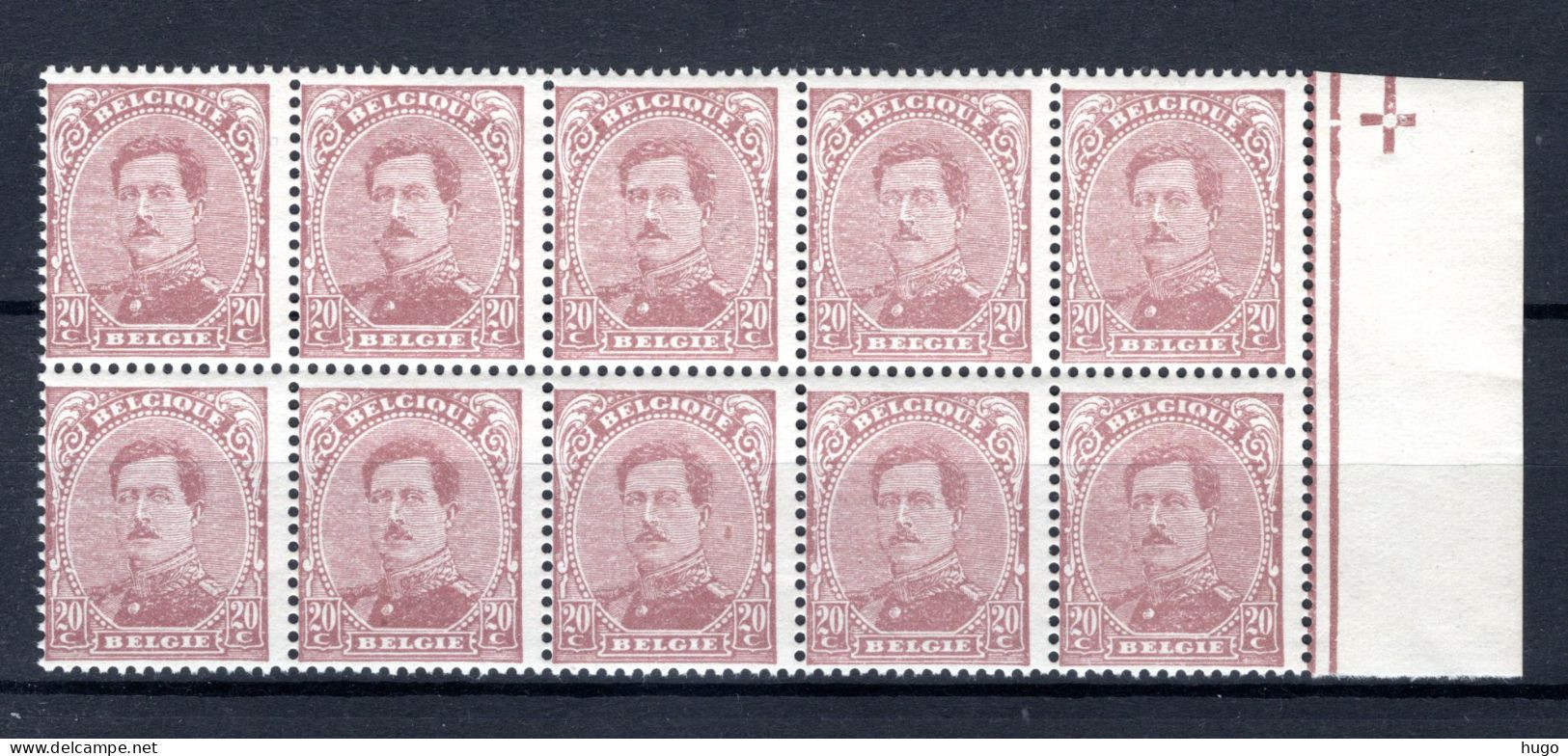 140C MNH 1922 - TYPE IV Z.M. Koning Albert 1 10 Stuks - 3 - 1915-1920 Albert I