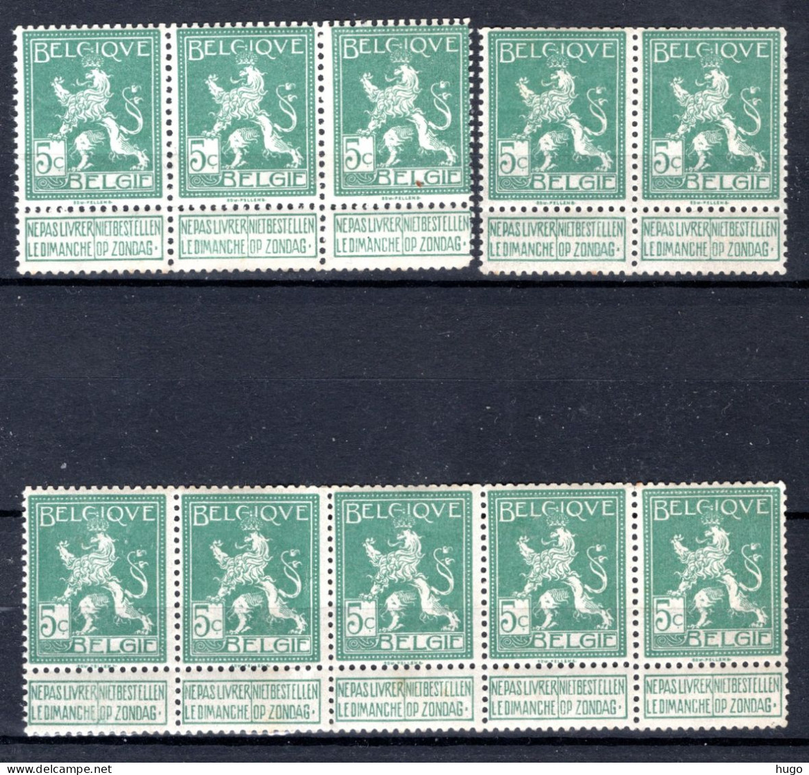 110 MNH** 1912 - Staande Leeuw 10 Stuks - 1912 Pellens